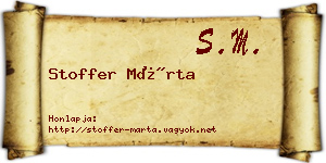 Stoffer Márta névjegykártya