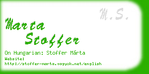 marta stoffer business card