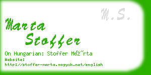 marta stoffer business card